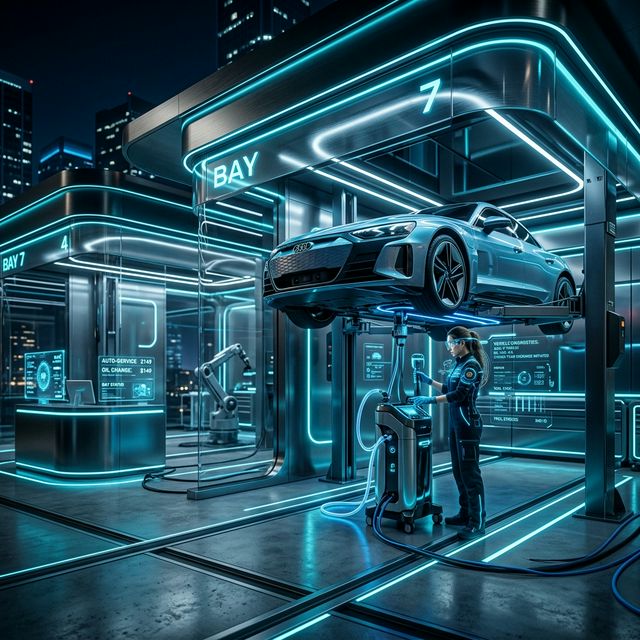 Futuristic Oil Change Station
